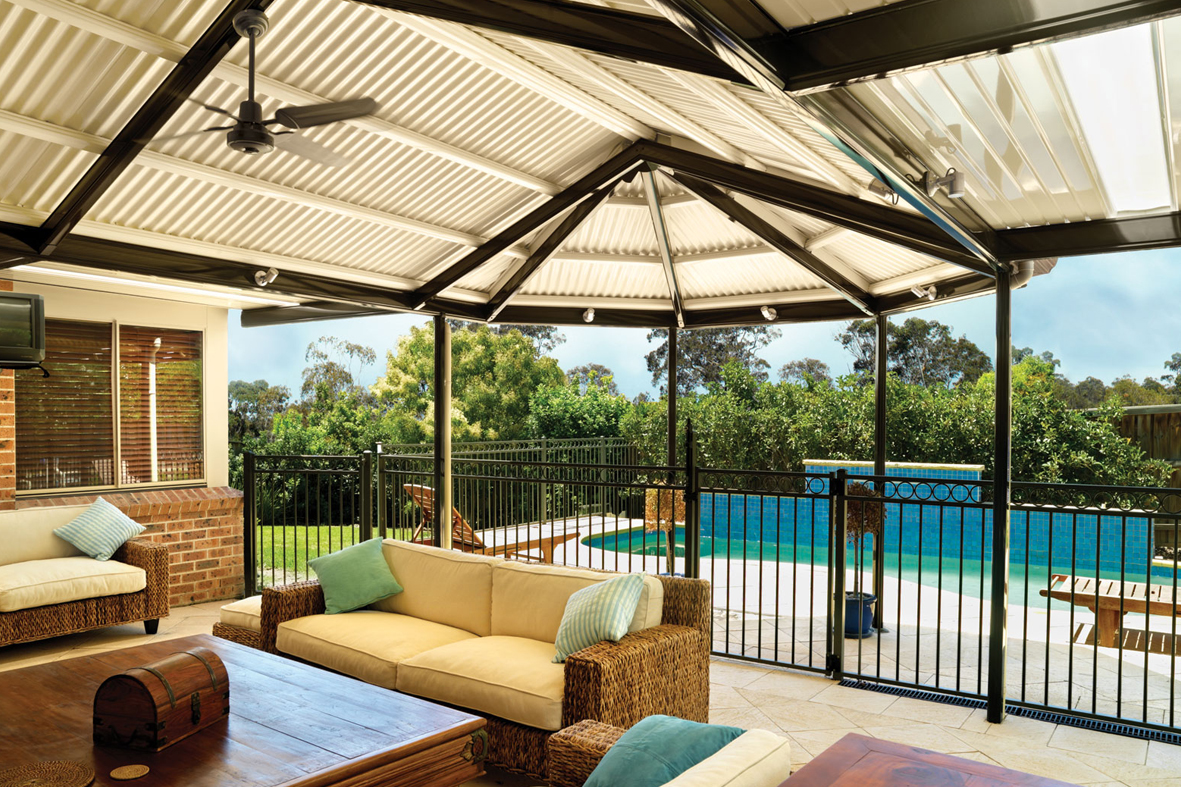 Gazebo Hip roofed Patio attached to house, Adelaide, North Shore and Northern Beaches